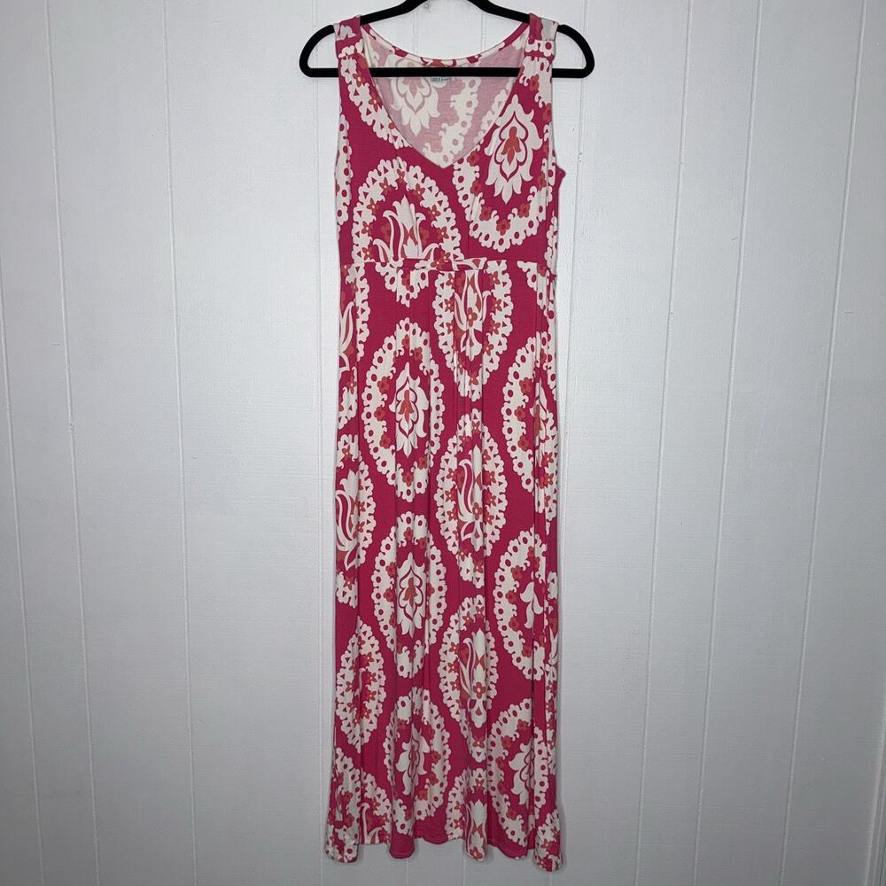 Boden Pink and Cream Paisley-Print Maxi Dress